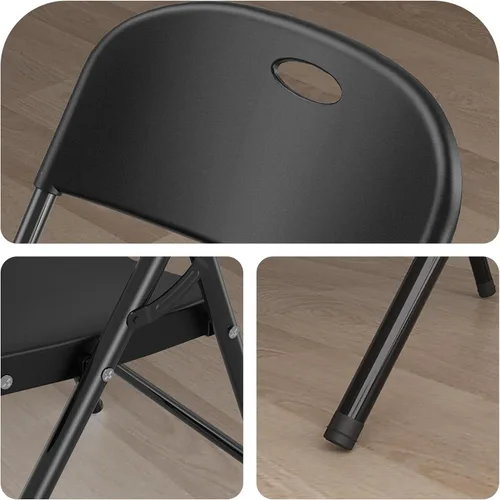 Miniatura 4 de Nazhura Silla plegable de plástico resistente con límite de peso 350 con marco de acero reforzado para interiores y exteriores, boda, fiesta