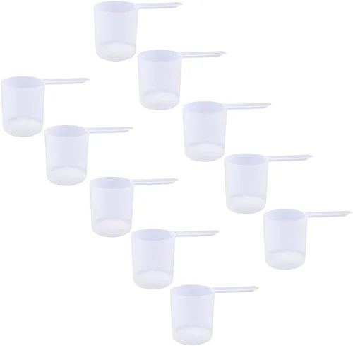 Miniatura 16 de Conjunto de 5 cucharas medidoras de plástico, 6 cucharadas (90 cc 3/8 taza 3 oz. 90 mL) con mango largo para polvos, gránulos, café, comida