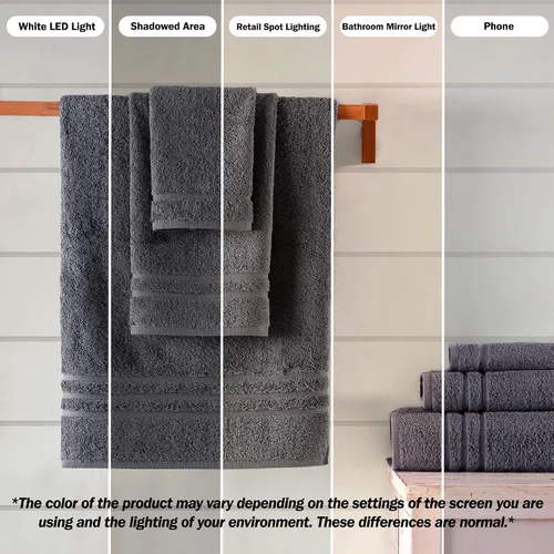 Miniatura 3 de Juego de 6 toallas de baño negras para baño, algodón turco original, suave, absorbente y de primera calidad, 2 toallas de baño, 2 manos y 2 toallas