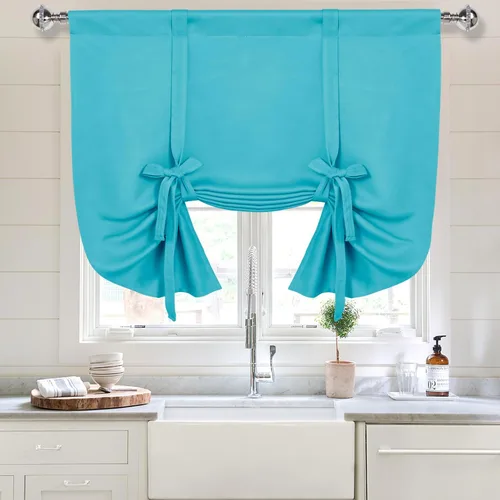 Miniatura 9 de DWCN Cortinas Opacas - Persiana Enrollable con Lazos para Ventana, Aislamiento Térmico, Oscurecimiento de Habitación, Cortinas con Bolsillo