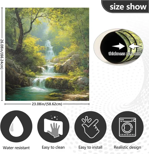 Miniatura 3 de ALAZA Spring Waterfall Forest Dishwasher Magnet Cover Magnetic Refrigerator Magnet Cover Fridge Sticker Home Kitchen Decor,23 x 26 inch