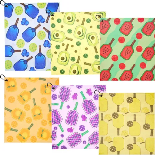 6 toallas suaves de pickleball de 15 x 17 pulgadas, absorbentes, de secado rápido, para mujeres, sudor, divertidos regalos de pickleball para