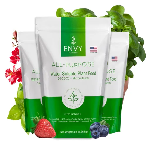 Miniatura 9 de ENVY Fertilizante para plantas multiusos, 0.5 libras, hace 50 galones, para plantas de interior y exterior, seguro para mascotas, soluble en agua