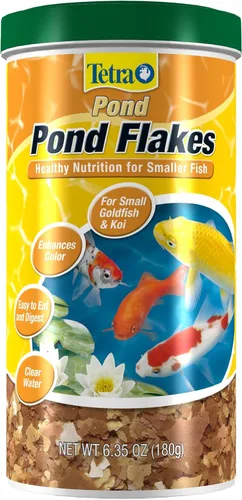 Miniatura 4 de Tetra Pond PondFood - Escamas de color para estanques, alimentos para peces en escamas que mejoran el color para estanques pequeños, 6 onzas (77021)