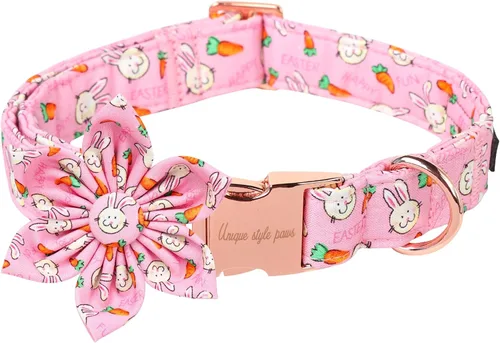 Miniatura 7 de Unique style paws Collar de Pascua para perro con pajarita de conejo y zanahoria para cachorros pequeños, medianos y grandes, S