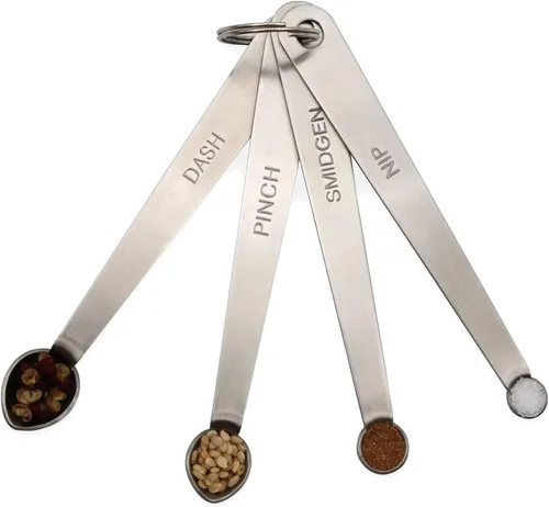 Juego de mini cucharas medidoras, pequeña cucharadita de acero inoxidable para cocinar y hornear, adecuada para pequeñas cantidades de ingredientes