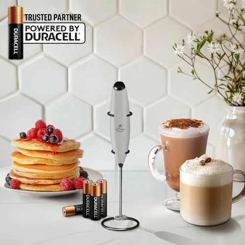 Miniatura 345 de Zulay Milk Boss Espumador de leche potente manual, hace espuma para latte, batidor para mezclar bebidas, café, miniespumador para capuchino, frappé