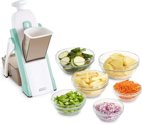 DASH Safe Slice® - Cortador de mandolina, juliana + rebanador para verduras, preparación de comidas y más con más de 30 ajustes preestablecidos y