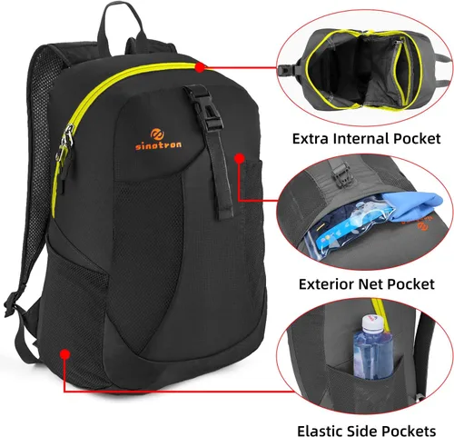 Miniatura 3 de Sinotron - Mochila de senderismo ligera y plegable de 22 l, mochila pequeña de senderismo, mochila de día para mujeres, hombres, viajes, camping