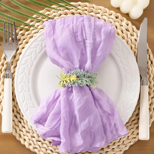 Miniatura 21 de Socomi Servilletas de Gasa Rosa para Otoño y Acción de Gracias, Tela de Queso, Conjunto de 10 Servilletas Lavables de Boho para Cena, Ideales