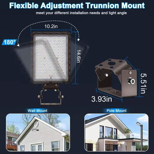 Miniatura 3 de 240 W LED estacionamiento luz muñón montaje atardecer a amanecer 5000K LED estacionamiento luces al aire libre área comercial seguridad IP65