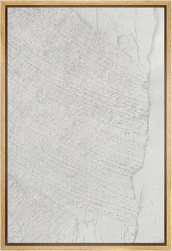 Miniatura 21 de SIGNFORD - Lienzo enmarcado para pared, arte de pintura grunge duotono blanco bronceado, trazos abstractos, formas ilustradas, arte moderno