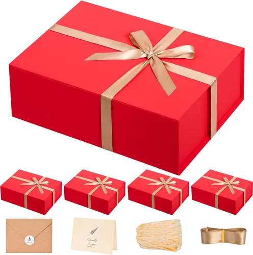 Miniatura 18 de LIFELUM Caja de regalo de 13.5 x 10 x 4 pulgadas, caja de regalo grande con tapas magnéticas, cajas de regalo negras para regalos de graduación