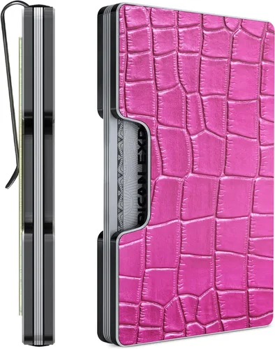 Miniatura 16 de Cartera de aluminio impresa 2.5D para hombres: clip delgado para dinero y tarjetero con barniz selectivo táctil. Bloqueo RFID mejorado, compacto