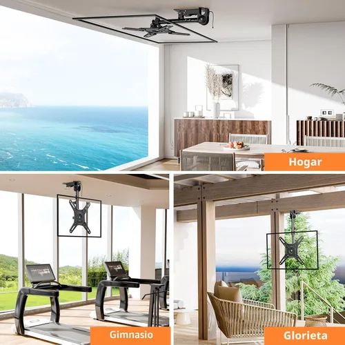 Miniatura 6 de ELIVED Soporte de techo abatible para TV para la mayoría de televisores de 14 a 40 pulgadas, soporte de TV plegable para techo plano y inclinado