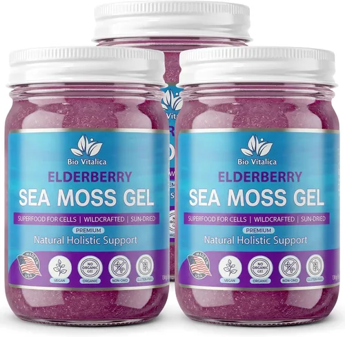 Miniatura 22 de BioVitalica - Gel orgánico de musgo marino irlandés de 12 onzas, fabricado en Estados Unidos, Dr.Sebi Wildcrafted Seamoss - Superalimento vegano