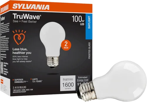 Miniatura 10 de LEDVANCE Sylvania - Bombilla LED TruWave Natural Series A19, equivalente a 75 W, eficiente 11 W, 1100 lúmenes, base media, regulable, esmerilada
