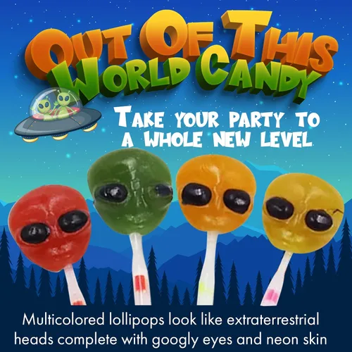 Miniatura 3 de Fusion Select - Paletas de Halloween de Alienígenas - Dulces de Truco o Golosina para Niños - Paletas de Dulces Temáticas de Halloween