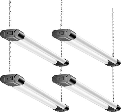 Miniatura 9 de BBOUNDER Lámpara LED de 2 pies para tienda, súper brillante, 2200 lúmenes, luz blanca fría de 6500 K, montaje en techo o colgante, iluminación Blanco