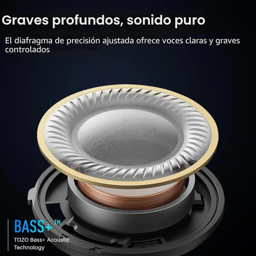 Miniatura 2 de TOZO Auriculares inalámbricos A1 Bluetooth 5.3 de peso ligero en el oído IPX5 Auriculares impermeables 2 micrófonos para llamadas AI, auriculares