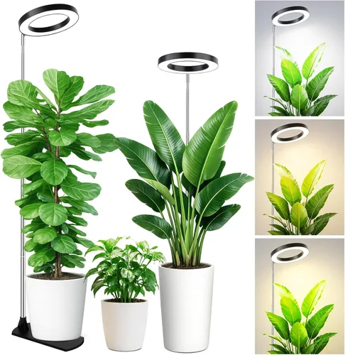 Miniatura 9 de LBW - Luces de cultivo para plantas de interior, luz de plantas de espectro completo de 144 LEDs, lámpara grande para plantas con 4 niveles Blanco