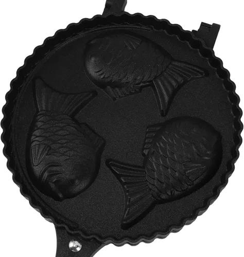 Miniatura 6 de Sartén para hacer gofres de pescado, para hacer gofres de aluminio, calefacción uniforme de doble cara, sartén Taiyaki para barras de aperitivos