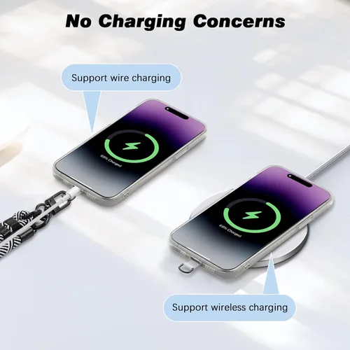 Miniatura 4 de MoKo Cordón cruzado para teléfono, correa de muñeca y cordón cruzado para teléfono con longitud ajustable, correa para iPhone y Samsung, con 2 Blanco