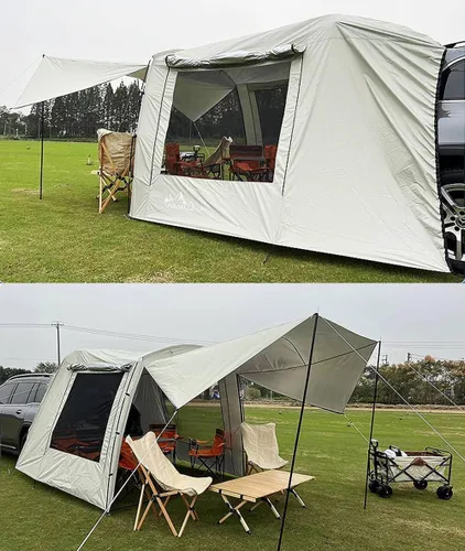 Miniatura 5 de Tienda de campaña versátil para automóvil, SUV, puerta trasera, tienda de campaña con mosquitera para acampar (15.9 x 7.9 x 6.4 pies)