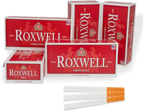 Miniatura 13 de Roxwell - Tubos para cigarrillos tamaño King – 1000 unidades – 5 cajas de 200 tubos – Filtros blancos de extracción suave – Tubos preenrollados