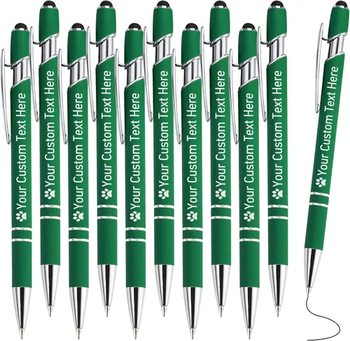 Miniatura 24 de STREADVE Bolígrafos personalizados personalizados con nombre grabado, logotipo, texto, bolígrafos de escritura suave, regalo personalizado para Negro