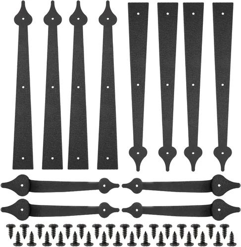 HighFree Paquete de 2 bisagras decorativas de acero para puerta de garaje, accesorios decorativos para casa de carro, manijas falsas de bisagras,