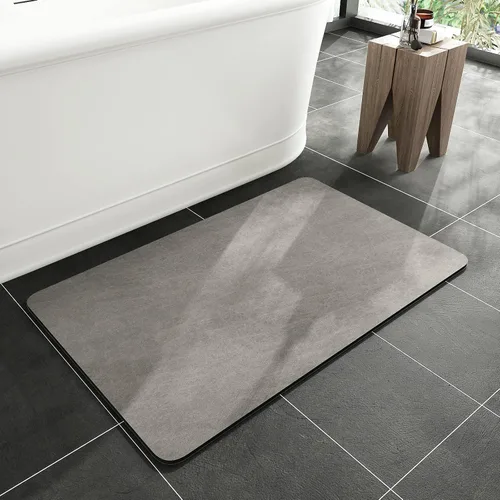 Miniatura 19 de MontVoo -Tapete de baño-Alfombras de baño delgadas antideslizantes para debajo de la puerta- Superficie de gamuza sintética absorbente, de secado