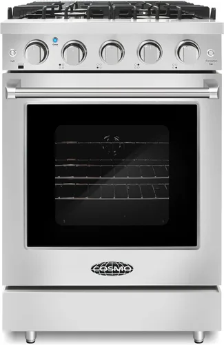 COSMO COS-EPGR244 24 pulgadas Haven Collection 3.73 pies cúbicos Cocina de gas con 4 quemadores sellados, rejillas de hierro fundido, horno de
