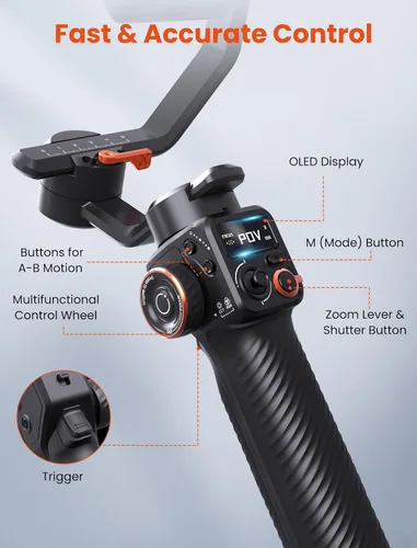 Miniatura 9 de hohem iSteady MT2 estabilizador de cardán para cámara, cardán de 3 ejes para cámara sin espejo, cámara de bolsillo, cámara de acción/teléfono