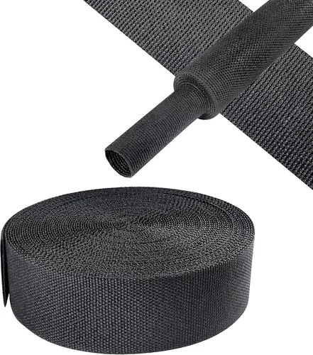 Miniatura 21 de Tubo Termorretráctil Trenzado Negro 2 en 1 Funda de Manguera de Telar de Alambre de Tela Retráctil Automotriz Protector de Gestión (1/2"-15ft)