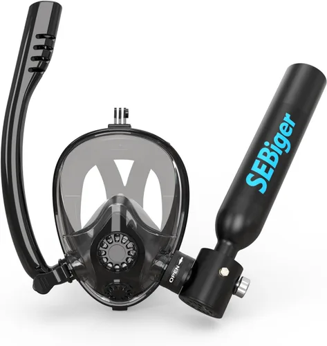 Máscara de snorkel Mini tanque de buceo 0.5L hasta 6 minutos de respiración submarina dentro de 30 pies de profundidad de buceo pequeño tanque de