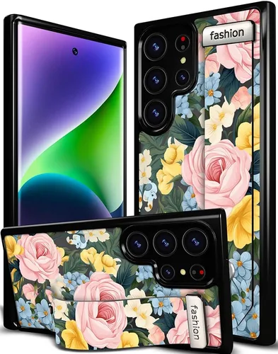 Miniatura 136 de Compatible para Samsung Galaxy S23 Funda Bonita con Correa Soporte Dedo Kickstand, Fundas de Silicona Geniales de Diseñador Funda Cover - Mariposa