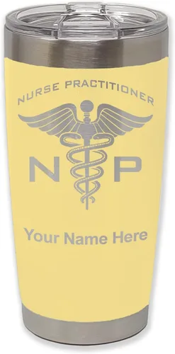 Miniatura 41 de LaserGram NP Nurse Practioner - Vaso aislado al vacío de 20 onzas, grabado personalizado incluido (negro)