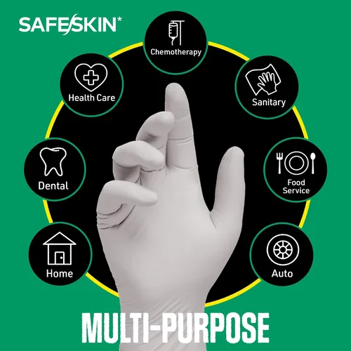 Miniatura 4 de SAFESKIN Nitrile Exam Gloves Disposable - 3.5 Mil, Gray, Powder Free Gloves for Medical, Dental, Cleaning, Cooking
