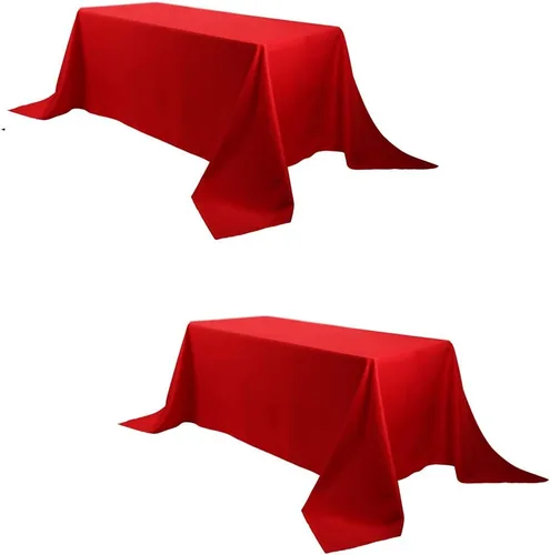 Miniatura 9 de Mantel rectangular de poliéster de 60 x 102 pulgadas, color negro, lavable para mesa de 6 pies, perfecto para bodas, fiestas, restaurantes