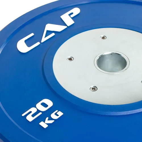 Miniatura 2 de CAP Barbell - Disco de goma de competición olímpica, con centro de acero (individual), compatible con barras de 5.08 cm.
