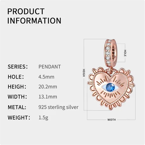 Miniatura 2 de Dijes de cuentas de mal de ojo azul para pulseras Pandora de plata de ley 925, dijes de la suerte, cuentas de regalo para mujer
