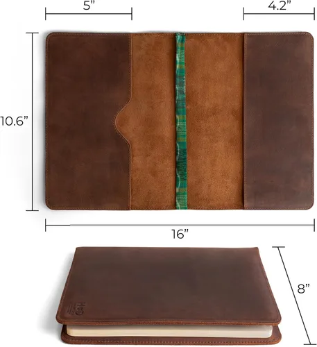 Miniatura 2 de Hide & Drink, Journal Cover Compatible with Moleskine XL (7.5 x 9.75 in) with Strap, Refillable Case, Personal Planner, Full Grain Leather, Handmade