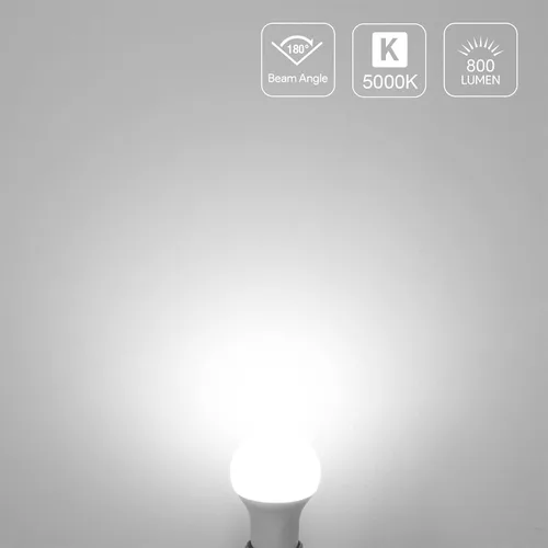 Miniatura 4 de LE Bombillas LED equivalentes a 60 W, 9 W, 800 lúmenes, no regulables, luz blanca diurna 5000 K, base media estándar A19 E26, 10000 horas de vida