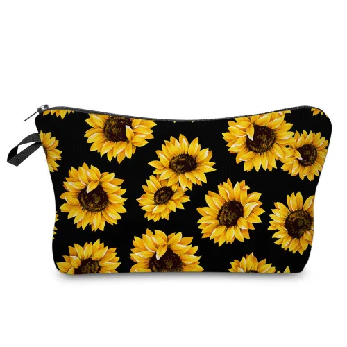 Miniatura 5 de FITINI Bolsa de maquillaje de aguacate de viaje, pequeña bolsa organizadora de cosméticos portátil para mujeres y niñas, con cremallera