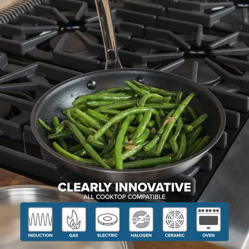 Miniatura 5 de VIKING Culinary Professional - Sartén antiadherente de acero inoxidable de 5 capas, 10 pulgadas, mango ergonómico que se mantiene fresco, apto
