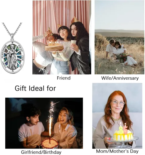 Miniatura 389 de Collar de plata de ley 925 con medalla de San Patrón, colgante de protección católica, amuleto, joyería religiosa para hombres y mujeres