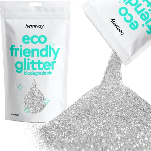 Miniatura 110 de Purpurina biodegradable, holográfica plateada, 3.5 onzas, respetuosa con el medio ambiente, extra gruesa, bioecológica, vegana para festivales
