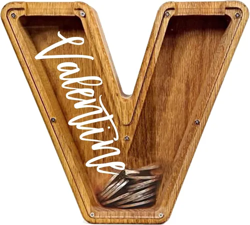 Miniatura 19 de Alcancía de madera grande personalizada, 7.5 pulgadas, con ventana acrílica fácil de abrir, caja de ahorro de dinero inicial para niños y niñas