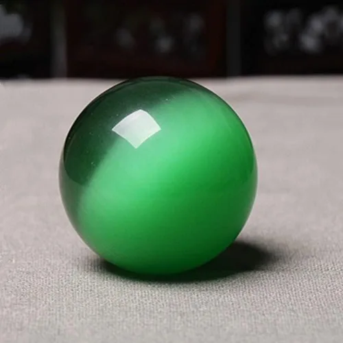 Miniatura 5 de Bolas artificiales de cristal Baoding de ojo de tigre de gato verde de 2 pulgadas, bolas de terapia de manos, bolas de estrés para aliviar